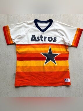 Vintage 1980s Authentic Medalist Sand Knit Houston Astros MLB Jersey Size XL